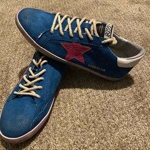 Golden Goose Deluxe Brand Teal w/Pink Star